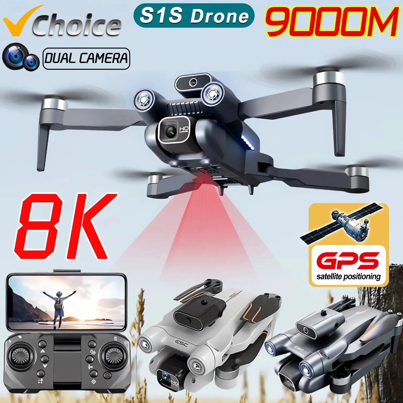 New S1S 5G GPS Drone Camera 8K - Drone Multispectral ulasan dan harga