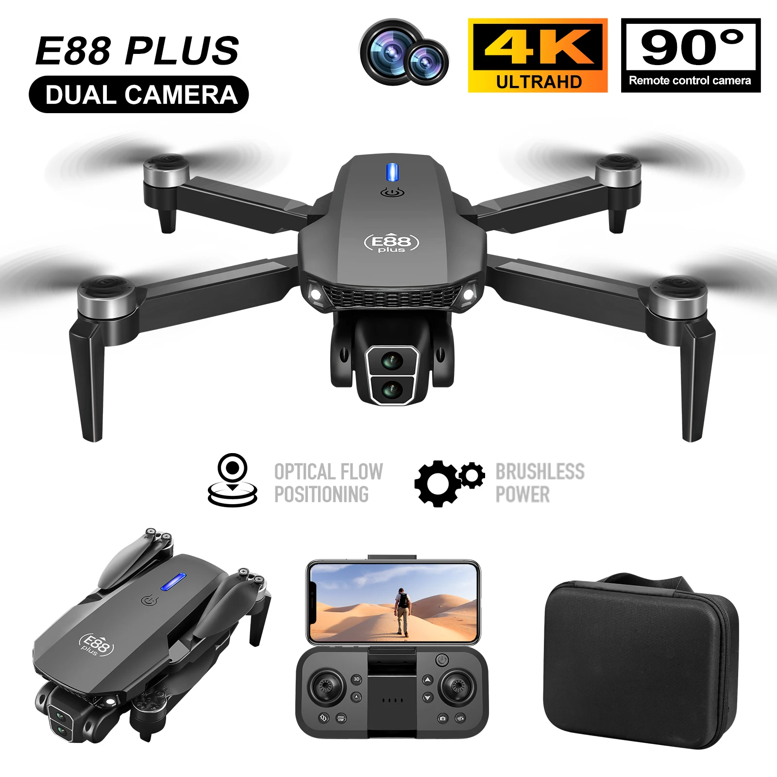 New E88 Plus Quadcopter Drone: - Drone Aerial Photography ulasan dan harga